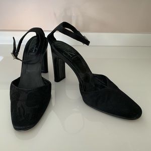 Ladies Shoes Black Silky 7M Heels Calvin Klein
